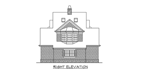 Right Elevation image of Astoria Cottage House Plan